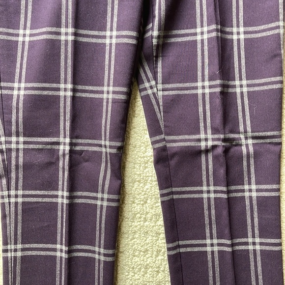 Le Chateau Purple Check Pants Size 00 - Picture 3 of 10